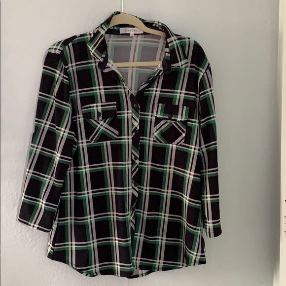 pumpkin spice falltime love plaid top - Picture 2 of 3